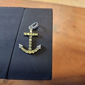 Peridot And Diamond Anchor Pendant